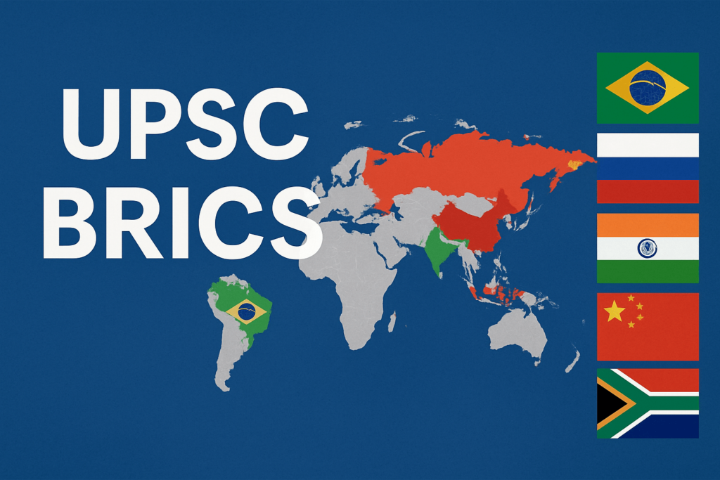 BRICS countries map with GDP share and India’s strategic diplomatic position in 2025
