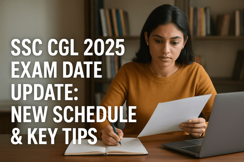 Focused student reviewing SSC CGL 2025 exam date update with new schedule and preparation notes.